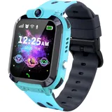 Smooce Kinder Smartwatch GPS, Smartwatch für Kinder mit GPS Telefon SOS Voice Chat Kamera Puzzle Spiel Wecker, Smartwatch Kinder Jungen Mädchen (blau)