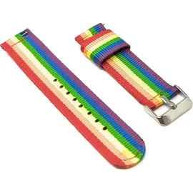 system-s Armband 20 mm aus Nylon für Samsung Galaxy Watch 4 Smartwatch in Regenbogen