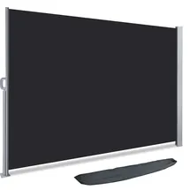 VOUNOT Seitenmarkise 140 x 300 cm Schwarz Polyester