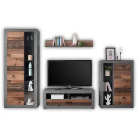 Stella Trading HBZ Wohnwand Wohnwand FULDA braun