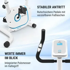 Klarfit Myon Cycle Heimtrainer 12kg Schwungmasse, SmartCardio Studio weiß