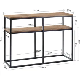 SoBuy SoBuy, Konsolentisch, Natur, Holzwerkstoff, 107x77x36 cm, Wohnzimmer, Wohnzimmertische, Konsolentische