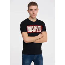 LOGOSHIRT T-Shirt "Marvel Comic Block Logo", Jungen, Gr. 3XL, schwarz, 100% Baumwolle, unifarben, normal, Rundhals, Shirts T-Shirt, mit coolem Print