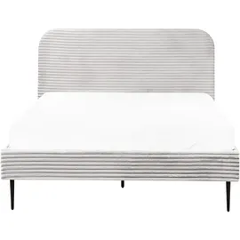 Beliani Bett mit Lattenrost Cord FLAYAT 140 x 200 cm Hellgrau