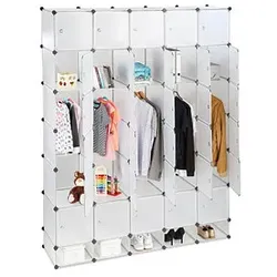 relaxdays Kleiderschrank, 10024527_50 transparent 180,0 x 46,5 x 234,0 cm