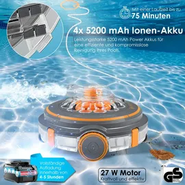 Kesser Poolroboter Aqua-9000 Anthrazit/Orange inkl. Transporttasche