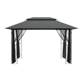 vidaXL Pavillon 4 x 3 m inkl. 4 Seitenteile Anthrazit
