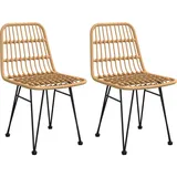 furnicato Gartenstuhl 48 x 62 x 84 cm braun 2 St.