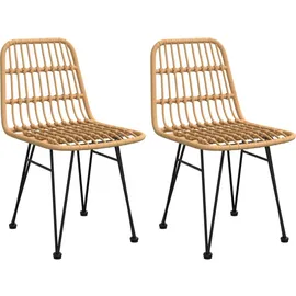 furnicato Gartenstuhl 48 x 62 x 84 cm braun 2 St.