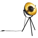 QAZQA Tischlampe schwarz mit Gold 63,3 cm Stativ verstellbar - Magnax
