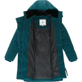 Ragwear Damen Langer Wintermantel wasserdicht in Kord-Optik warmer Steppmantel mit Samt-Haptik Pavla Cordy YOUMODO Ocean Green Gr. 3XL - 3XL