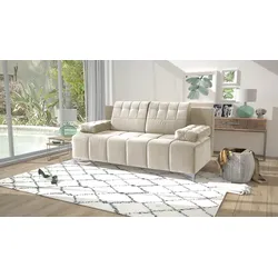 3-Sitzer EXXPO - SOFA FASHION "Schlafsofa mit Bettfunktion, Bettkasten, mit Federkernpolsterung", beige, B:202cm H:86cm T:103cm, Sofas, bequem, mit hochwertigem Funktionsbeschlag für mehr Komfort