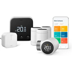 TADO Heizkörperthermostat "4x Heizkörper-Thermostat X + Bridge X + Sensor X", weiß (grundfarbe), 4 St., Heizkörperthermostate