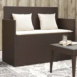 Teenpull – Gartenbank Mit Kissen Braun Poly Rattan