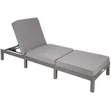 tectake Sonnenliege Rattan Sofia  Grau