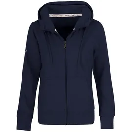 TRIGEMA Sweatjacke "TRIGEMA Kapuzenjacke", Damen, Gr. L, blau (navy), 50% Baumwolle, 50% Polyester, Sweatjacken Sweatjacke