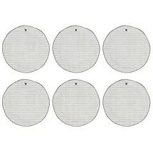 Bastion Collections 6er Set Dessertteller Heart Stripes weiß Streifen 16cm