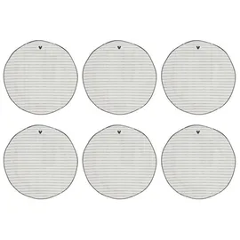 Bastion Collections 6er Set Dessertteller Heart Stripes weiß Streifen 16cm