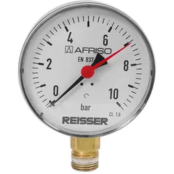 Rohrfeder-Manometer für Heizung/Sanitär Industrie - Radial, DN15 (Ausführung: Ø80 mm. 1/2''. 6bar Anzeigebereich)