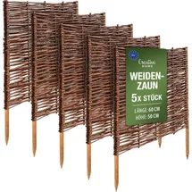 Creative Home Beeteinfassung Weide 60 x 50 cm 5 Stück Braun