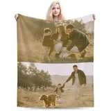 Personalisierte Foto Decke, Personalisiert Fotodecke mit Eigenem Bild Text Name, mit 1-10 Foto Collagen Flanell Decke, für Mama, Papa, Freundin, Freund, Kind, Personalisierte Geschenke (2 Fotos)