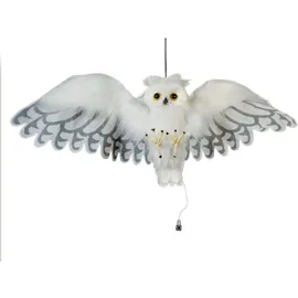 Europalms Halloween Schnee-Eule, animiert, 80cm