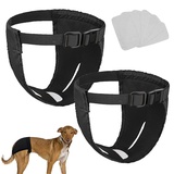 JVHLOV 2 Pack Hündinnen Läufigkeitshose, Wiederverwendbare Hundewindeln Hundehose, mit 6 Damenbinde Verstellbare Schutzhose, für Hündinnen Waschbare Schutzhose(S)