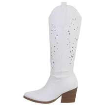 Ital-Design Cowboyboots Damen Weiß 38