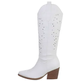 Ital-Design Cowboyboots Damen Weiß 38