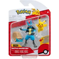 Pokémon Battle Figure Set - Pikachu, Amonitas, Lucario, offizielles Figuren Set