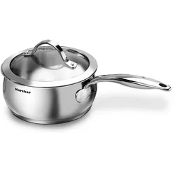 Kärcher Karcher Topfset Lara aus Edelstahl, Kochgeschirr Induktion-Kochtopf-Set, Töpfe und Pfanne mit Glasdeckel, 7-teilig