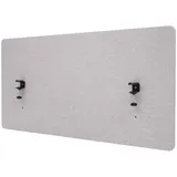 Proregal Akustik-Tischtrennwand HxBxT 60x120x2 cm Doppelwandig Stoff Grau Büro-Sichtschutz Schreibtisch Pinnwand