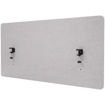 Proregal Akustik-Tischtrennwand HxBxT 60x120x2 cm Doppelwandig Stoff Grau Büro-Sichtschutz Schreibtisch Pinnwand