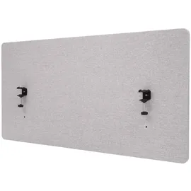 Proregal Akustik-Tischtrennwand HxBxT 60x120x2 cm Doppelwandig Stoff Grau Büro-Sichtschutz Schreibtisch Pinnwand