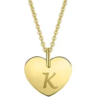 Kettenanhänger ONE ELEMENT "Herz Buchstaben Anhänger aus 333 Gelbgold", gold, Schmuckanhänger, Damen, Herzmit Gravur K im Setmit Halskette, A, Gelbgold 333 Gold, Gelbgold 333, Gold, Kettenanhänger, das perfekte Geburtstagsgeschenk für Frau und Mann