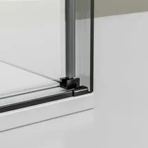 Bernstein Eckdusche Bernstein Dx906 Flex Schiebetür Soft-close 8mm Nano Echtglas Schwarz matt 120x90cm