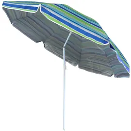 Ellug gestreifter Sonnenschirm 180 x 180 cm Grün/Blau/Hellblau/Dunkelblau/Türkis