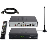 Sky Vision Set-ONE EasyOne 740 HD DVB-T2 Receiver, Freenet TV (Private Sender in HD), Full-HD 1080p, HDMI, USB 2.0, 12V tauglich, 2m HDMI Kabel, DVB-T2 Antenne