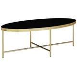 KADIMA DESIGN Schwarz Glas Oval 110 x 56 cm