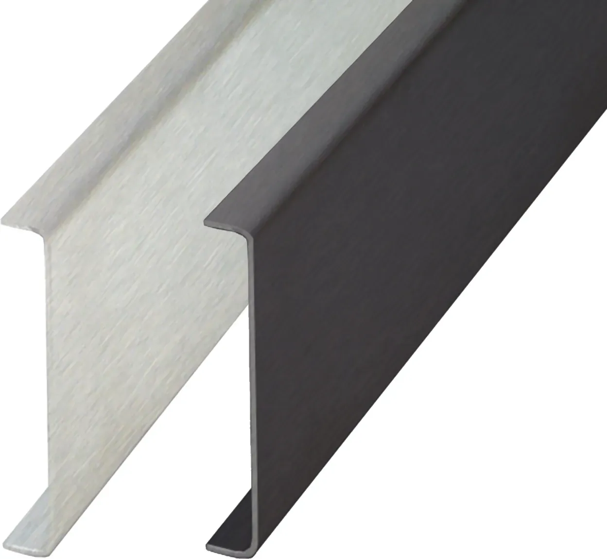 Deko-Wandprofil 1,25 m Edelstahl, gebürstet / schwarz matt | Edelstahl Feinschliff - 24 mm