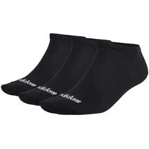 adidas Thin Linear Low-Cut Socken, 3 Paar Black / White 40-42
