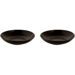 Mammoet Bord tief Moon 21,5 cm Schwarz Steinzeug 2 Stück