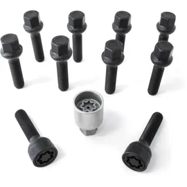 H&R 10x Kugelbundschraube M14x1,5x40mm SW17 Radius 13mm Radschraube schwarz B1454003SET