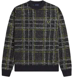 Fred Perry Brushed Tartan Jumper Herren ANCHOR GREY 2XL