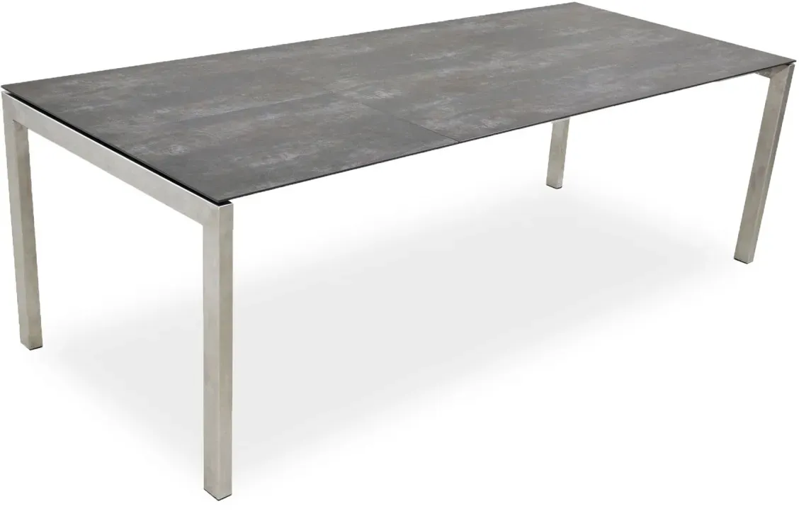 Auszugstisch Ventura Edelstahl - 160/220 x 95 cm 1x Dreheinlage Dekton awake (poliert)