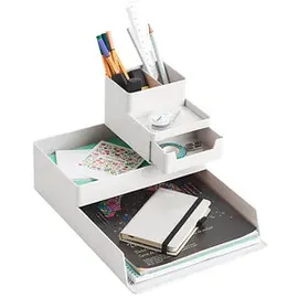 Zeller Schreibtisch-Organizer Kunststoff 15,3 x 11,2 x 9,3 cm Grau 4 St.