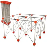 Rubi Arbeitstisch Stahl 120x120 cm grau/orange