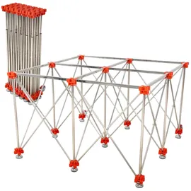 Rubi Arbeitstisch Stahl 120x120 cm grau/orange