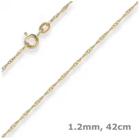 Schmuck Krone Goldkette 1,2mm Singapurkette aus 585 Gelbgold 42cm, Gold 585 goldfarben