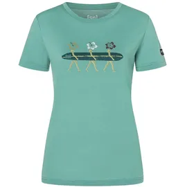 super.natural Surfing Flowers Tee lagoon green M